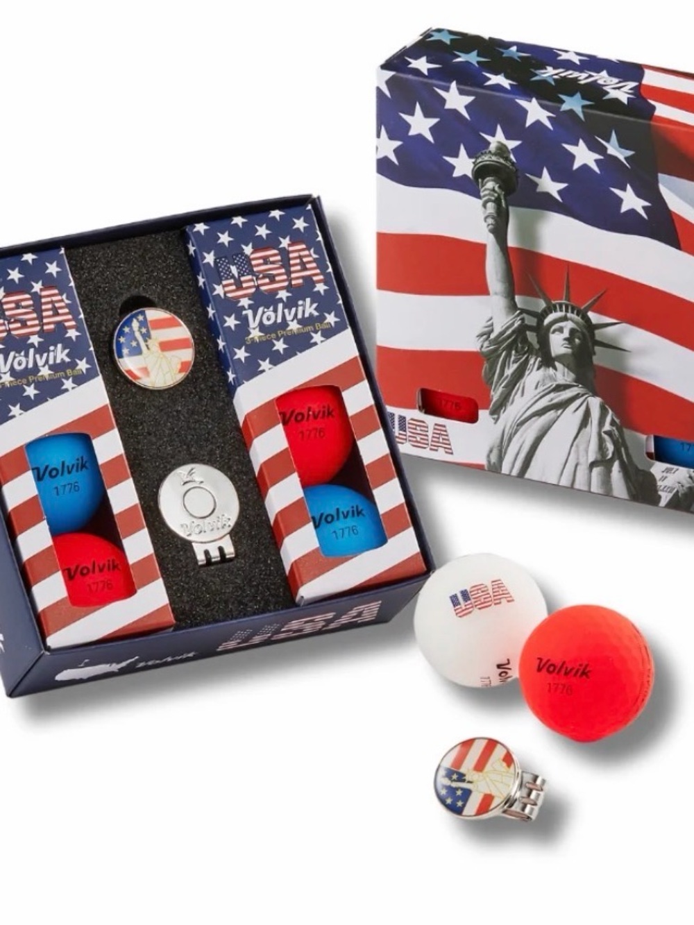 Volvik USA Golf Ball Gift Set - Red, White & Blue